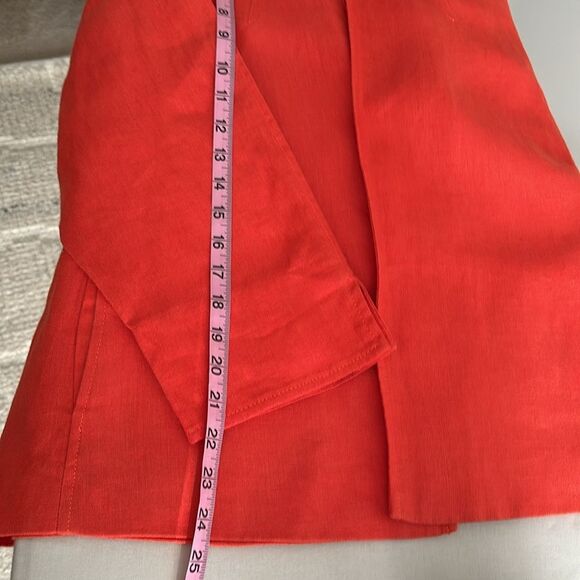 Talbots Women’s Irish Linen Open Front Jacket Orange Size XLP - Picture 8 of 9